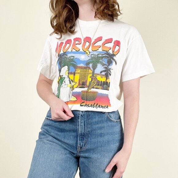 Vintage 90s Y2K Oversized Graphic Tee Souvenir T-Shirt Top Tourist Traveler 90's - Picture 8 of 8